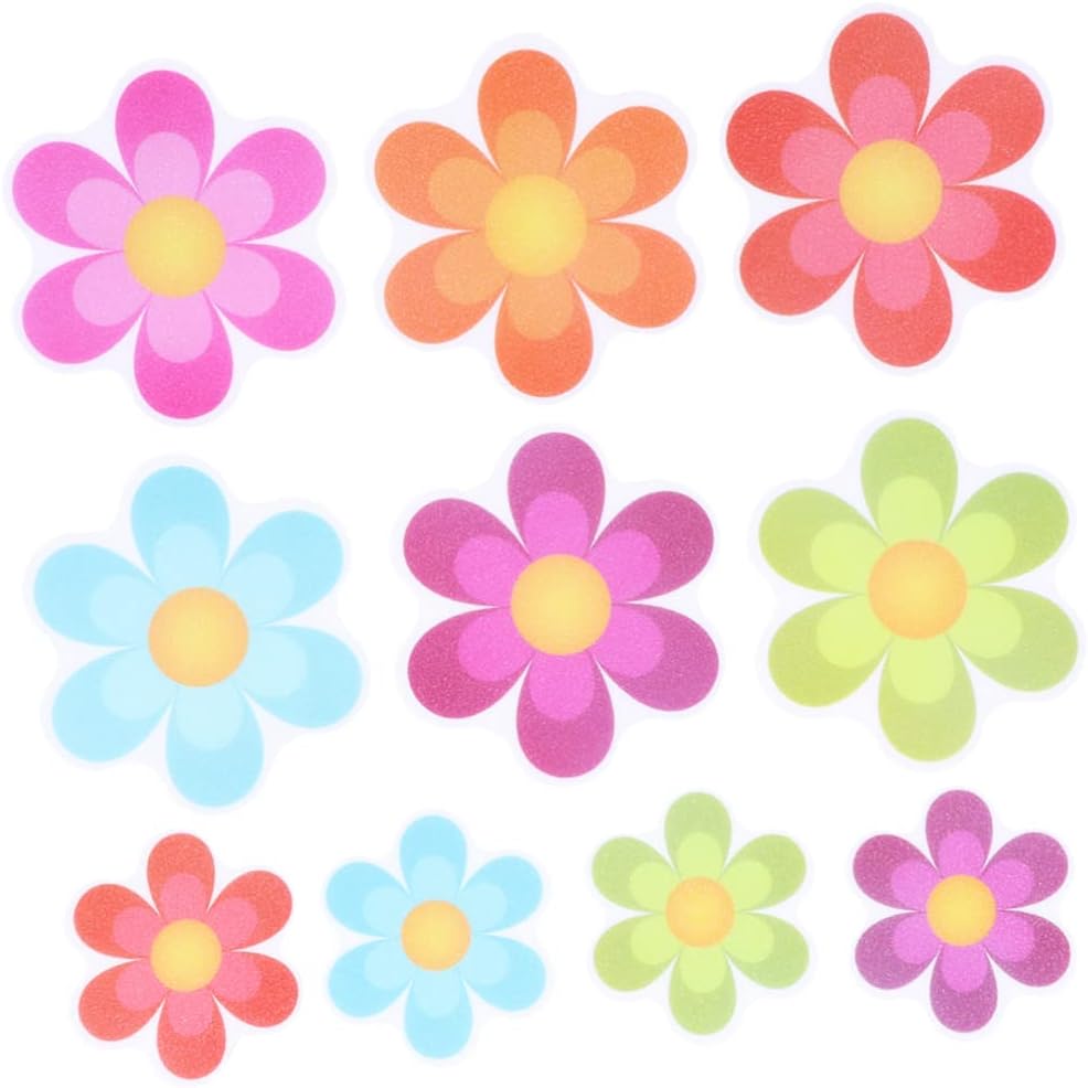 Ciieeo Non-Slip Bath Stickers 10pcs Flower Design
