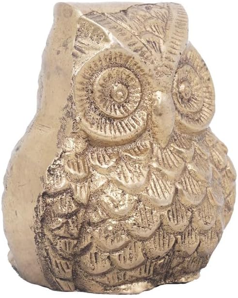 Statuestudio Brass Owl Decor Statue - Gold Finish