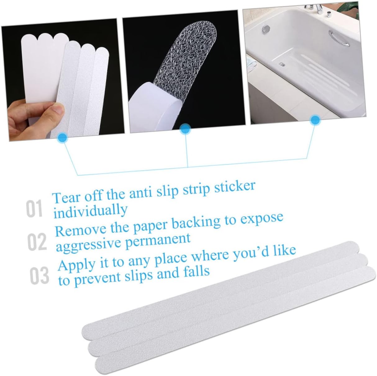42pcs Tub Slip Stickers Non-Slip Bath Safety Strips