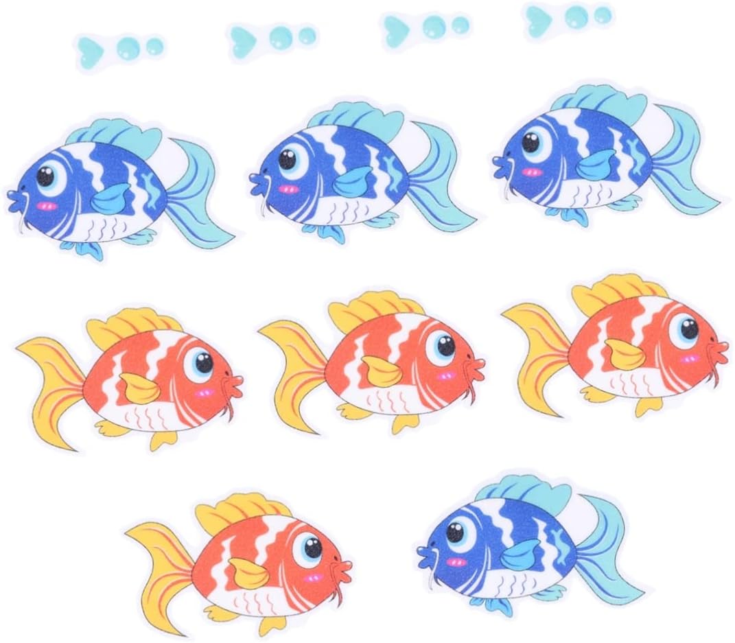 Ciieeo 8pc Fish Decals for Bathroom Non-Slip Stickers