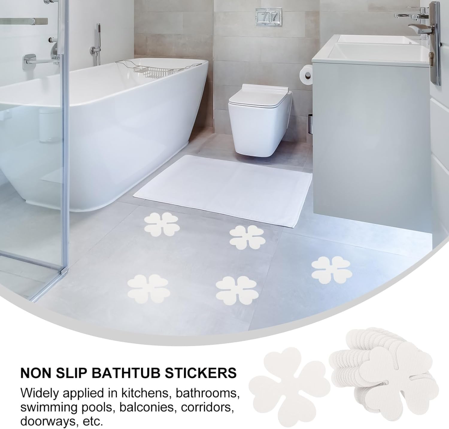 Non-Slip Bath Mats 12 Pack Peva Wall Decals