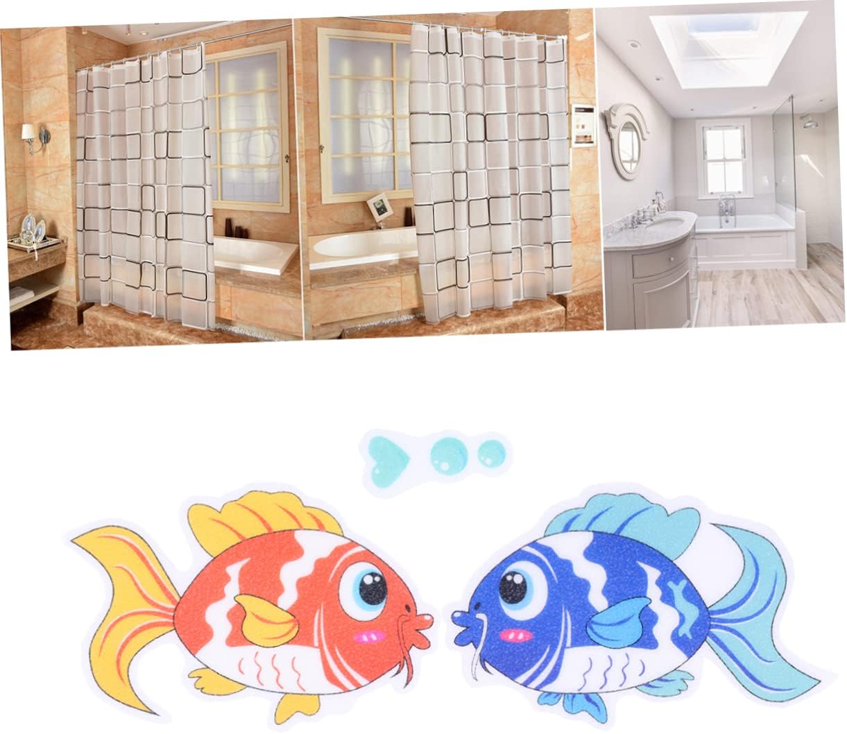 Ciieeo 8pc Fish Decals for Bathroom Non-Slip Stickers