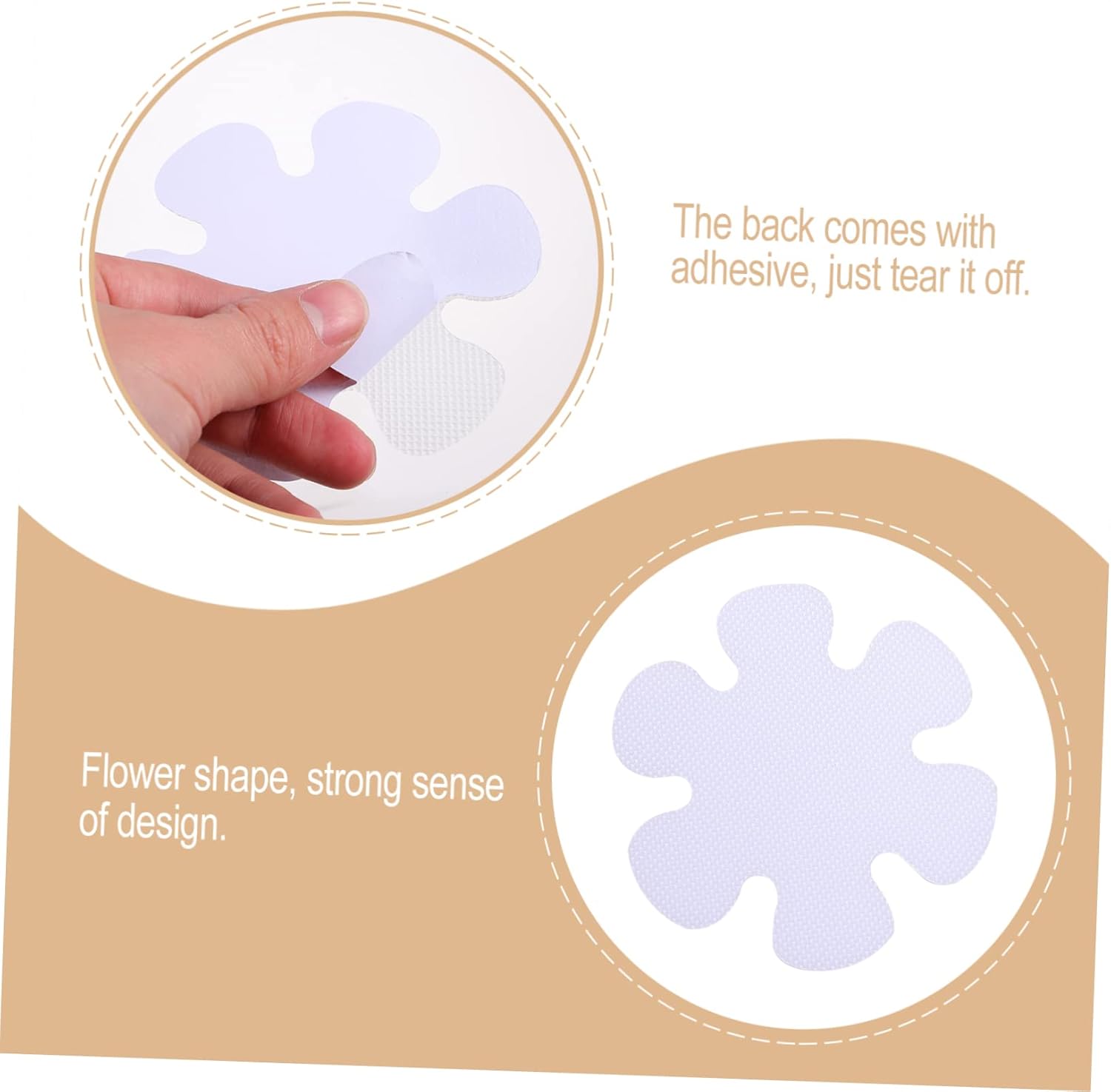 20pcs Non-Slip Flower Stickers for Bathroom