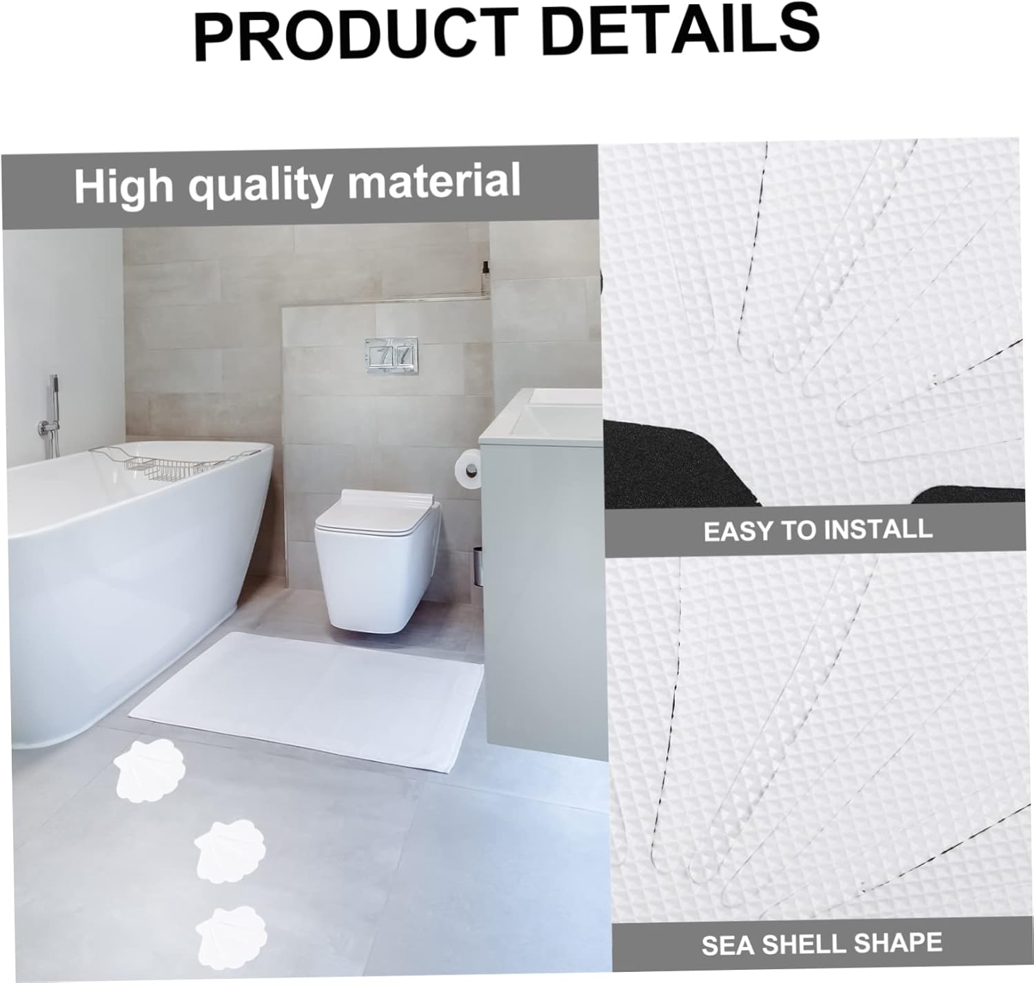 Ciieeo Non-Slip Sea Shell Stickers 12pcs for Bath