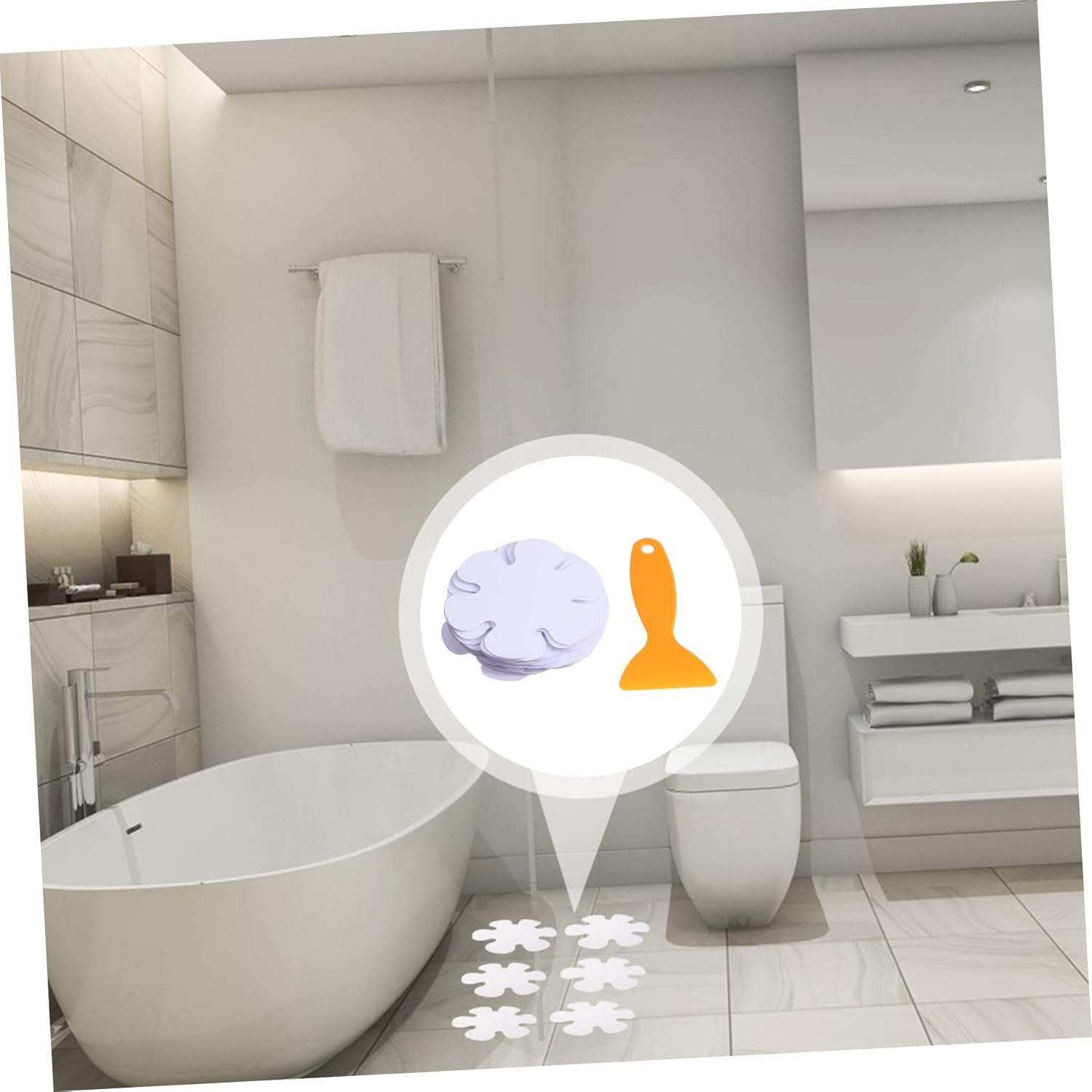 20Pcs Flower Shaped Nonslip Bath Stickers