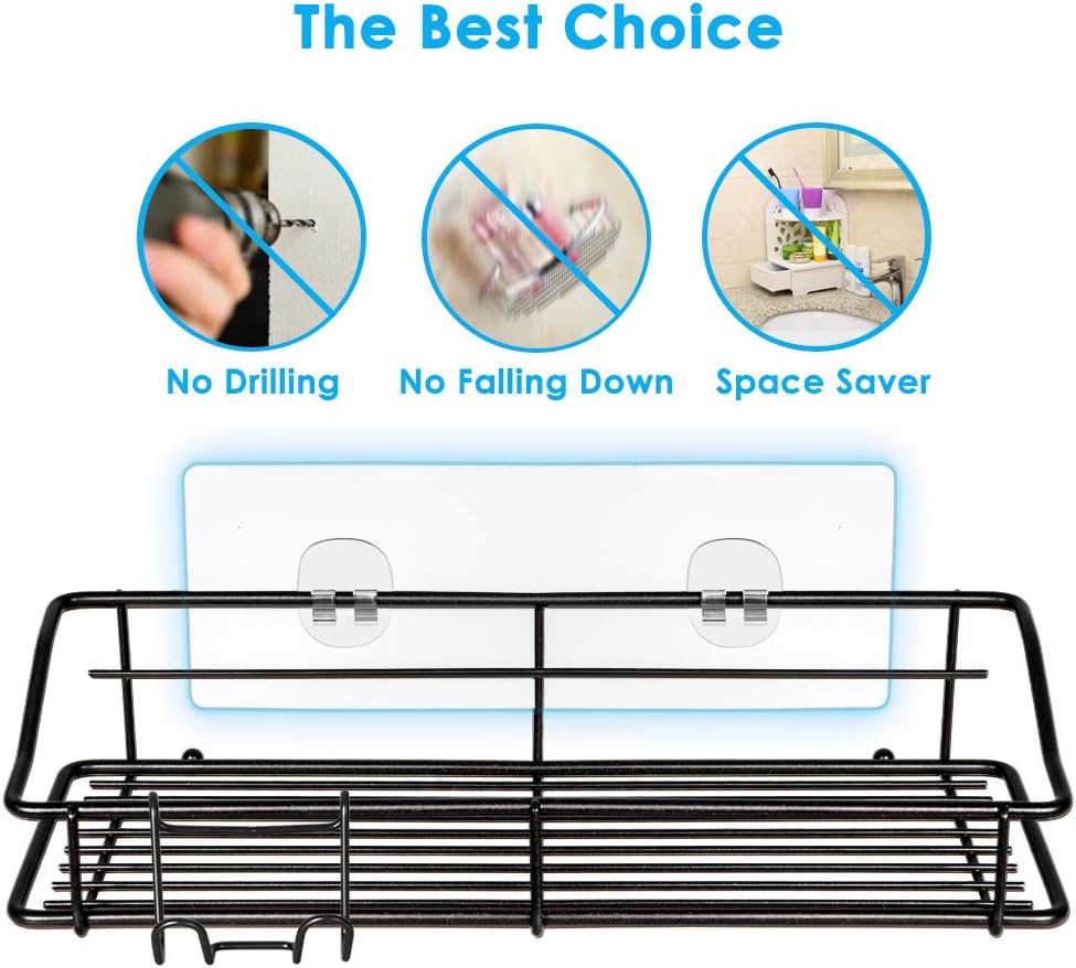 Nieifi Shower Caddy Shelf with Hooks 2 Pack