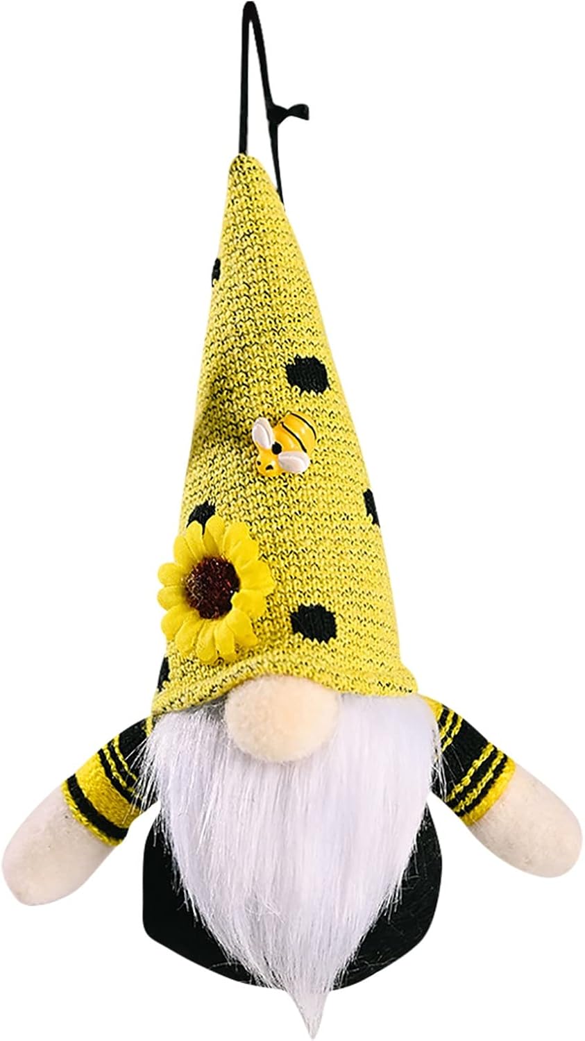 Mini Plush Sunflower Gnome Desk Statue Decor