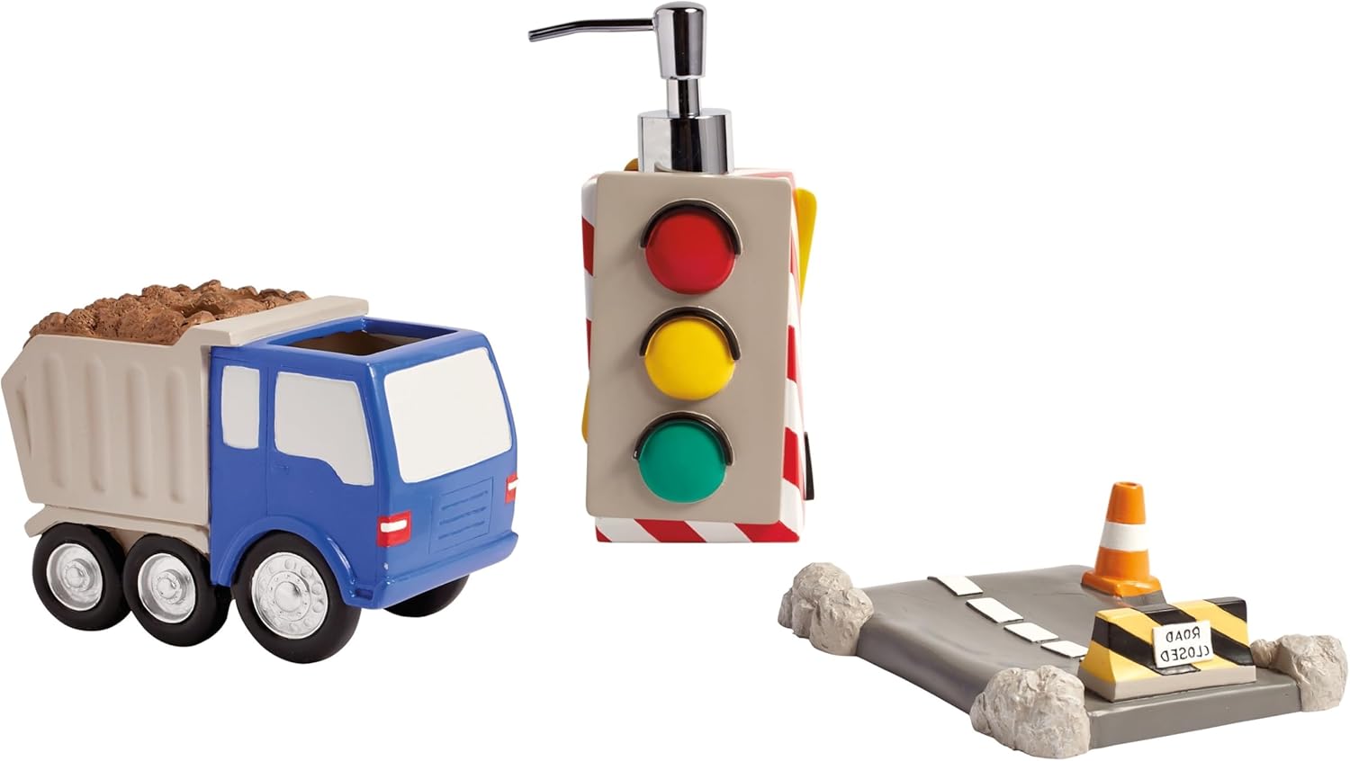Dream FACTORY Trains and Trucks Bathroom Accessories Set