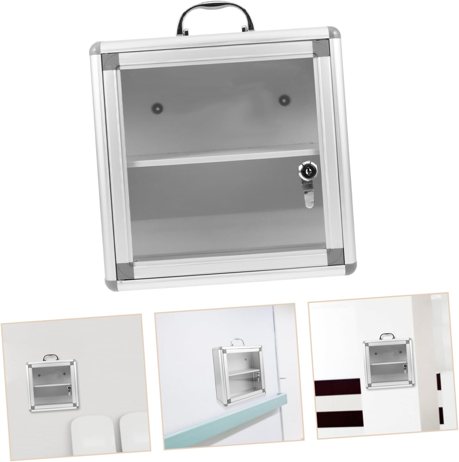 Wall Mounted Medicine Cabinet with Transparent Panel