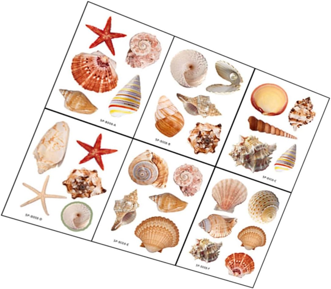 VOSAREA 6 Sheets Shell Pattern Bathtub Stickers