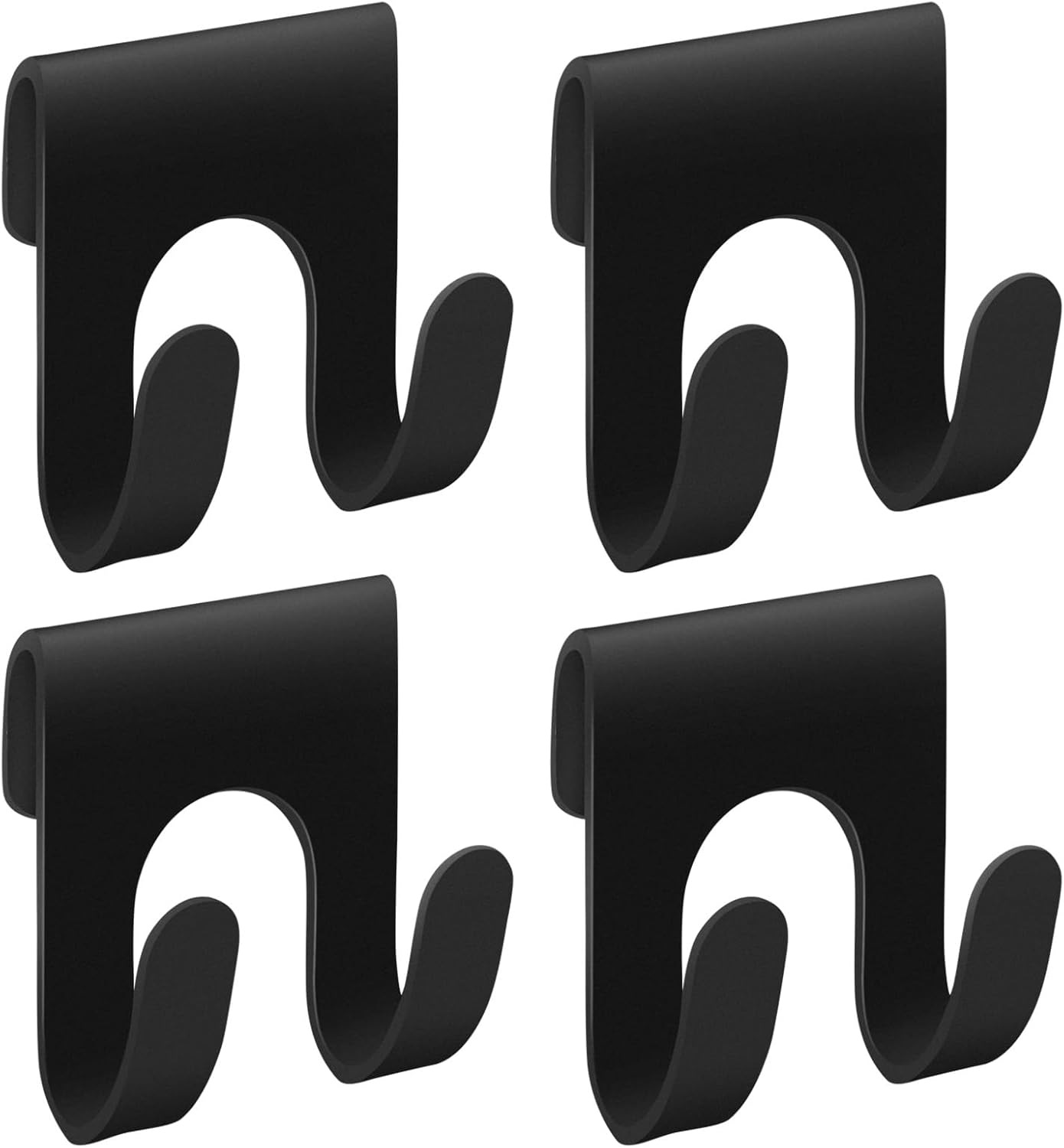 CANIPHA 4Pcs Black Metal Shower Caddy with Double Hooks