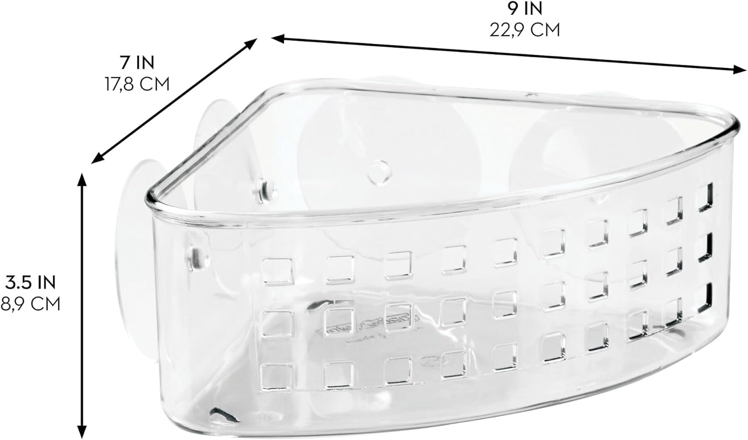iDesign Corner Shower Basket - Clear Made in USA