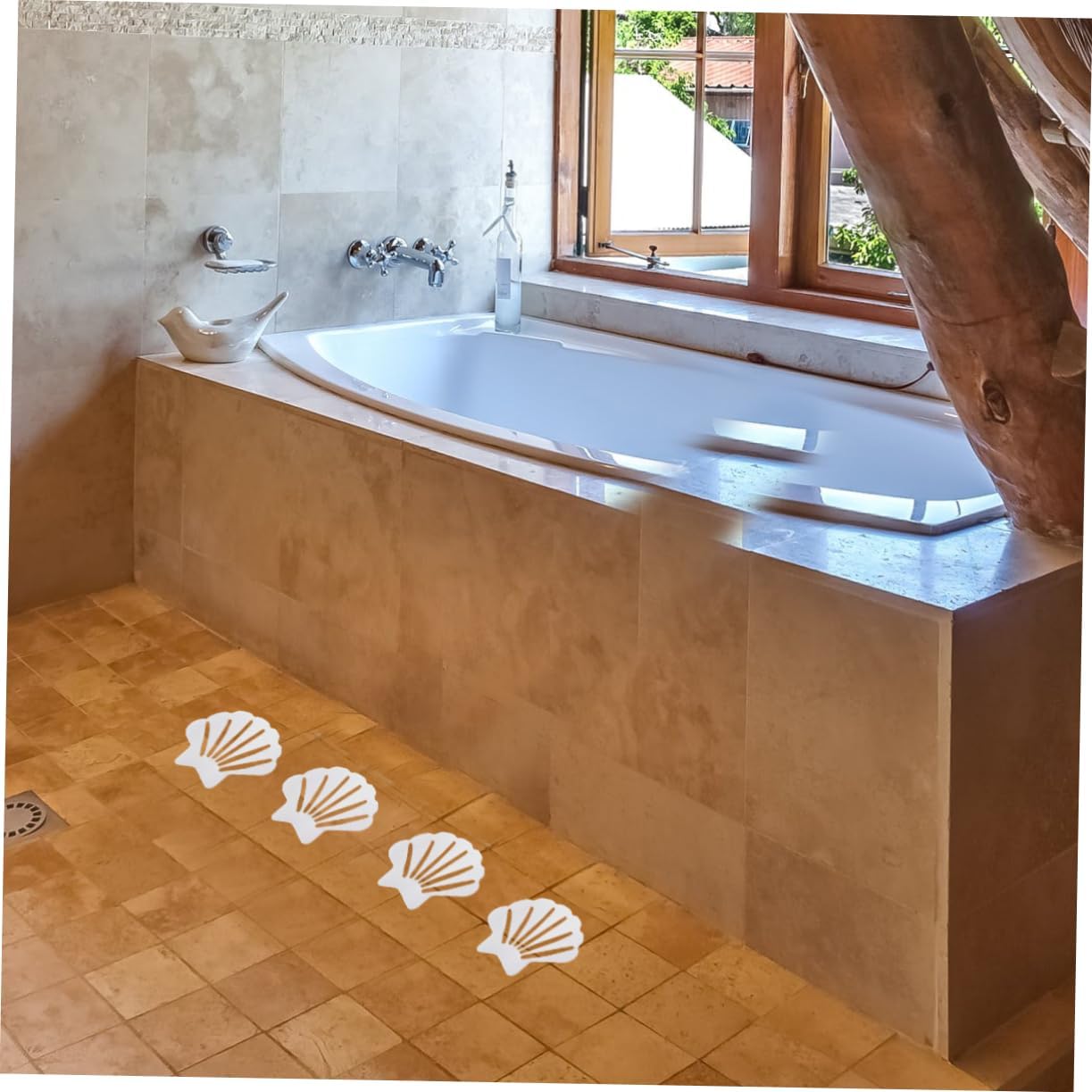 Ciieeo 24pcs Non-Slip Shower Treads Bathroom Decals