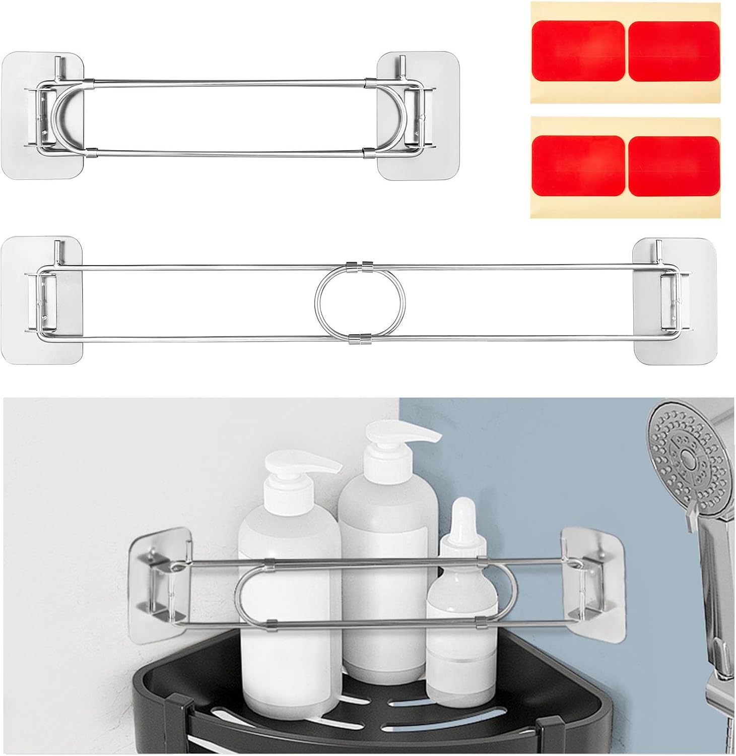 ELETHOR 2-Piece Adjustable RV Shower Caddy