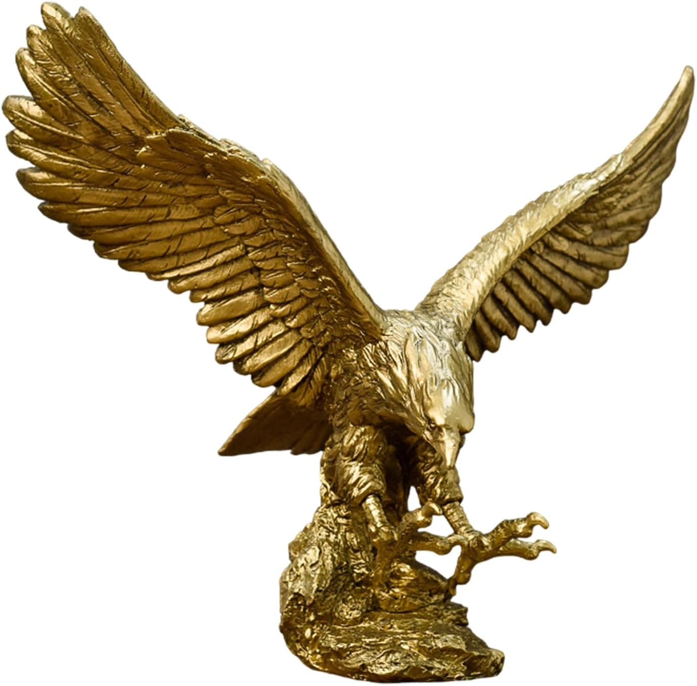 Golden Resin Flying Wild Eagle Statue - L Size