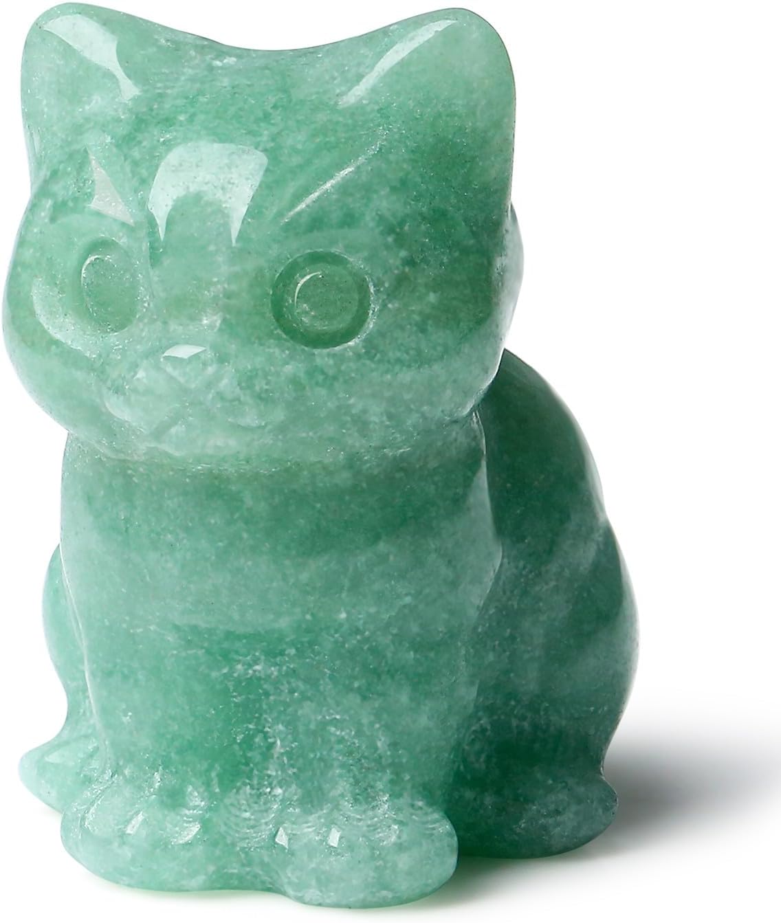 DUQGUHO Green Aventurine Cat Crystal Figurine - Lucky Desk Decor 1PC