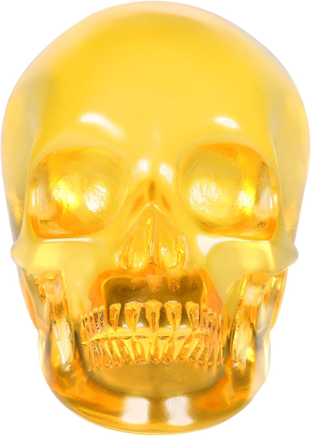 MRSKULL Yellow Glass Crystal Skull Decor Statue