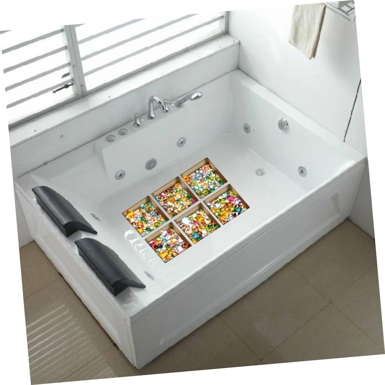 Ciieeo 3D Non Slip Bathtub Decals for Bathroom Wall Stickers