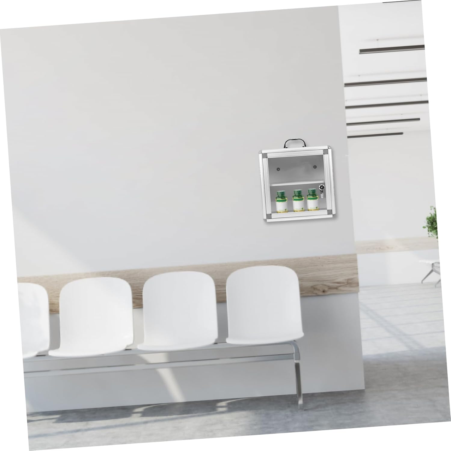 Alipis Wall Mount Medicine Cabinet with Double Compartment