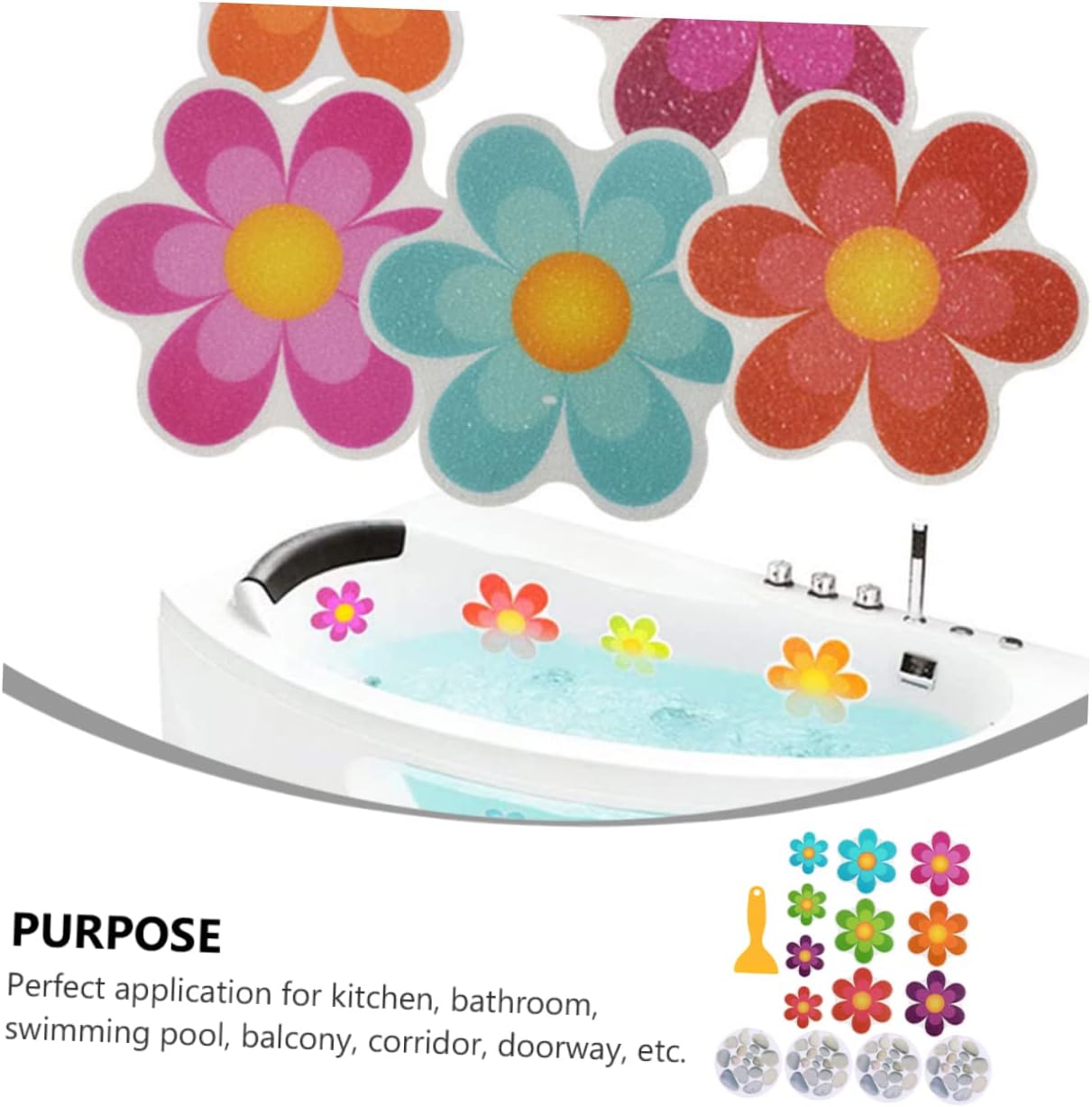 Ciieeo 14pcs Non-Slip Stickers for Bath and Kitchen 1