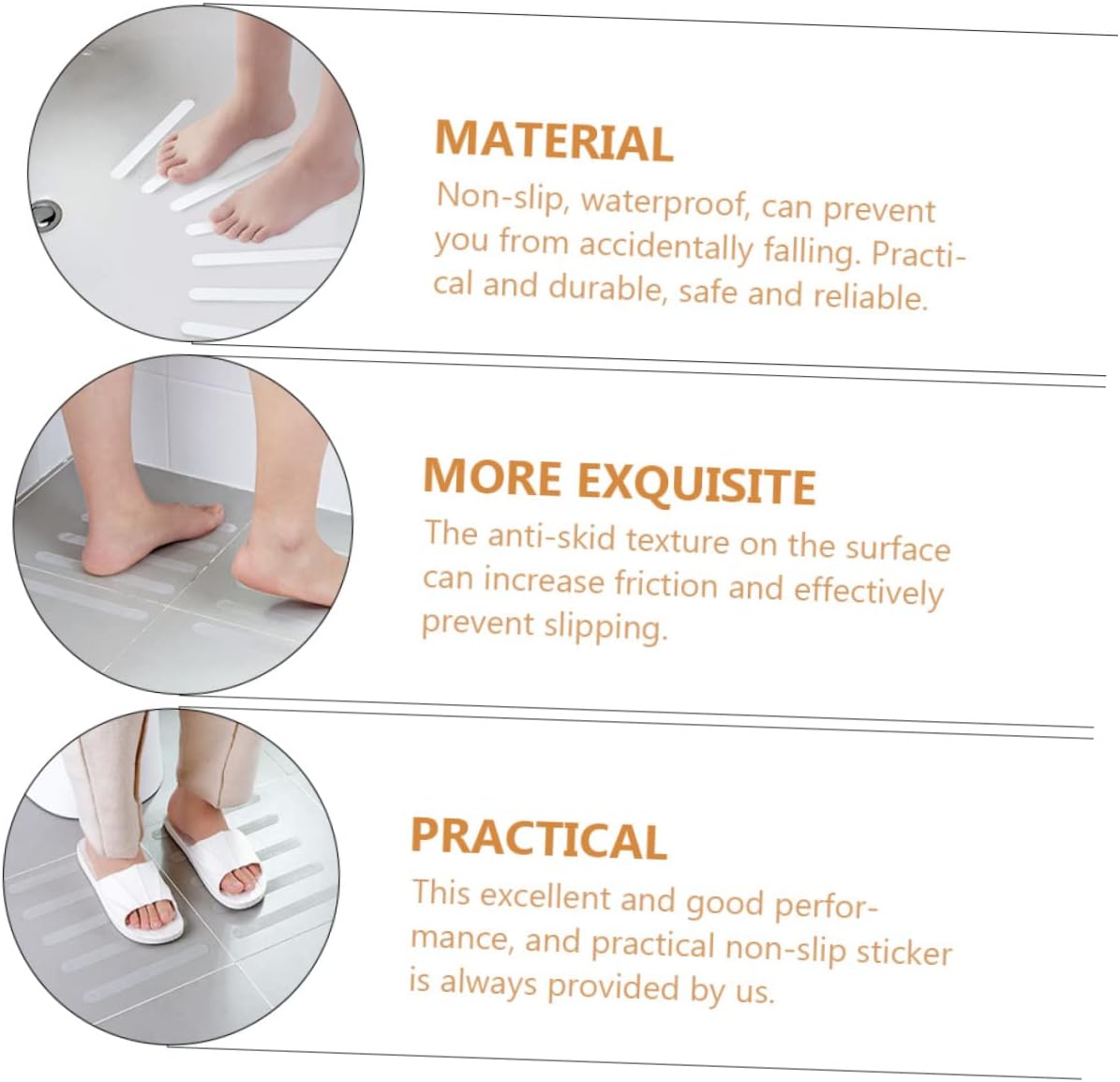 Ciieeo 12pcs Transparent Bathtub Non Slip Stickers