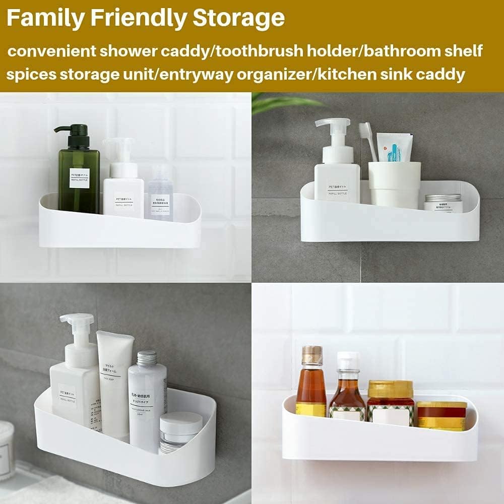 SUNFICON Adhesive Shower Caddy with 2 Clear Stickers