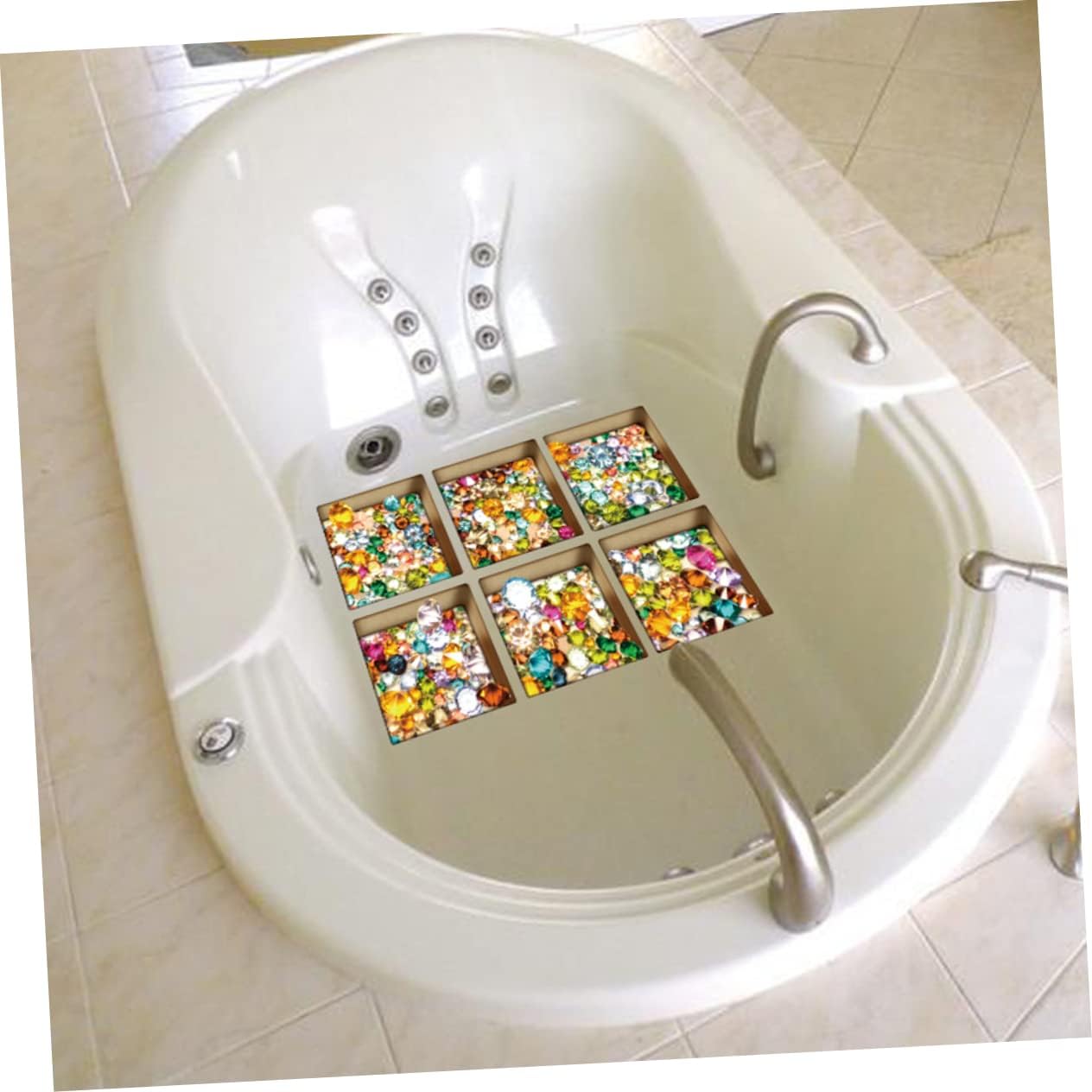 Ciieeo 3D Non Slip Bathtub Decals for Bathroom Wall Stickers