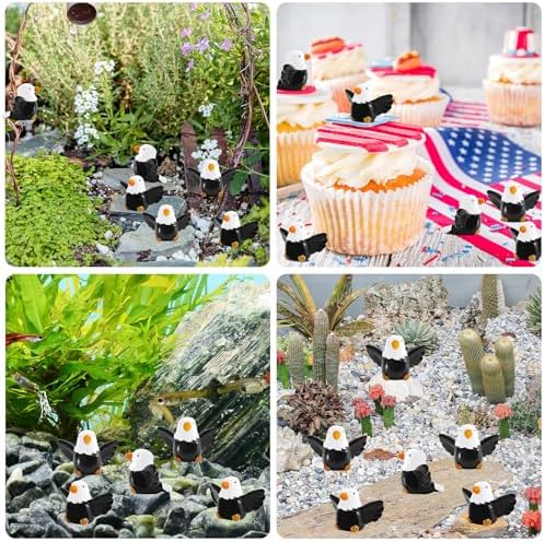 MKAWPOLA 30 Pcs Mini Resin Bald Eagle Decor