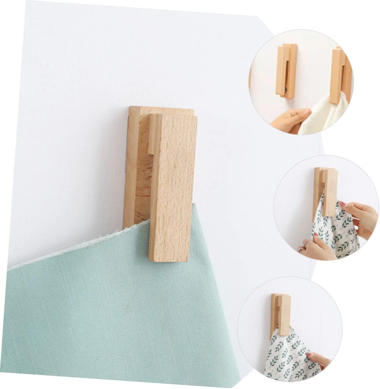 Solid Wood Bathroom Towel Rack Hook For Wall Mount