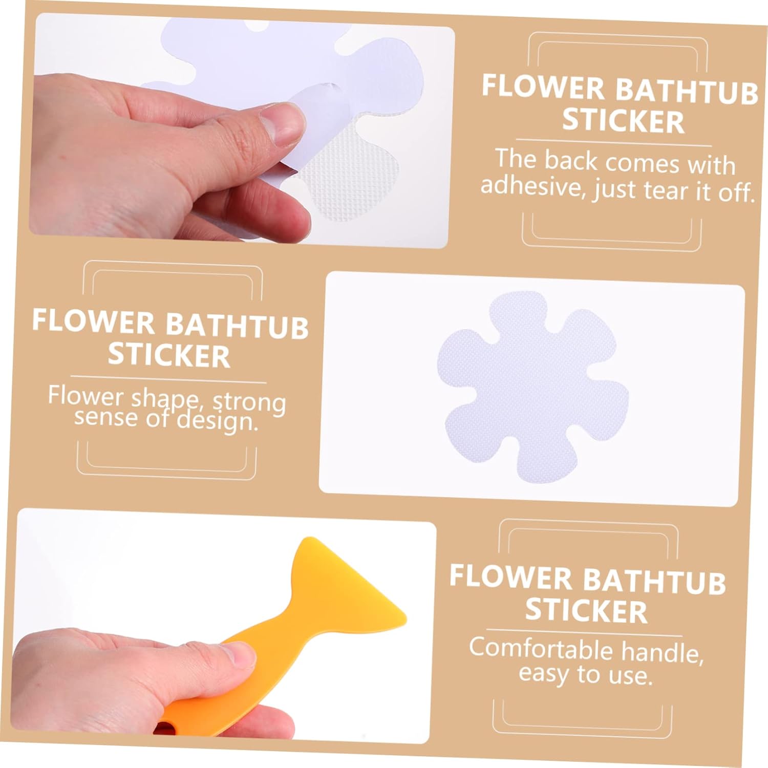 20Pcs Flower Shaped Nonslip Bath Stickers