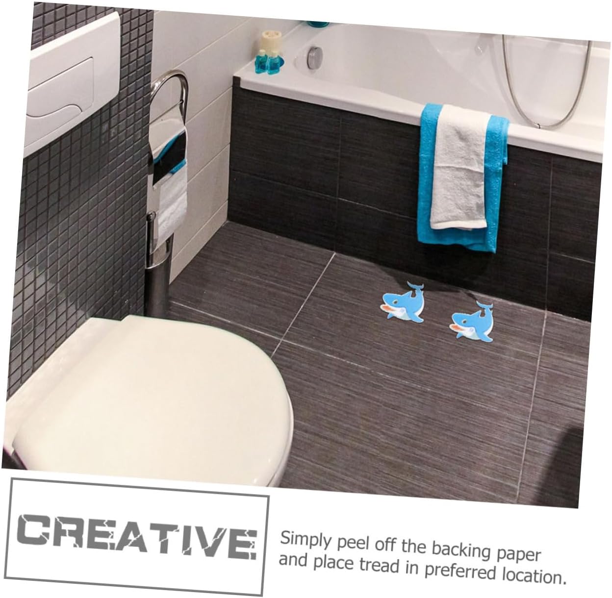 Ciieeo Non-Slip Waterproof Bathtub Stickers with Cartoon Design