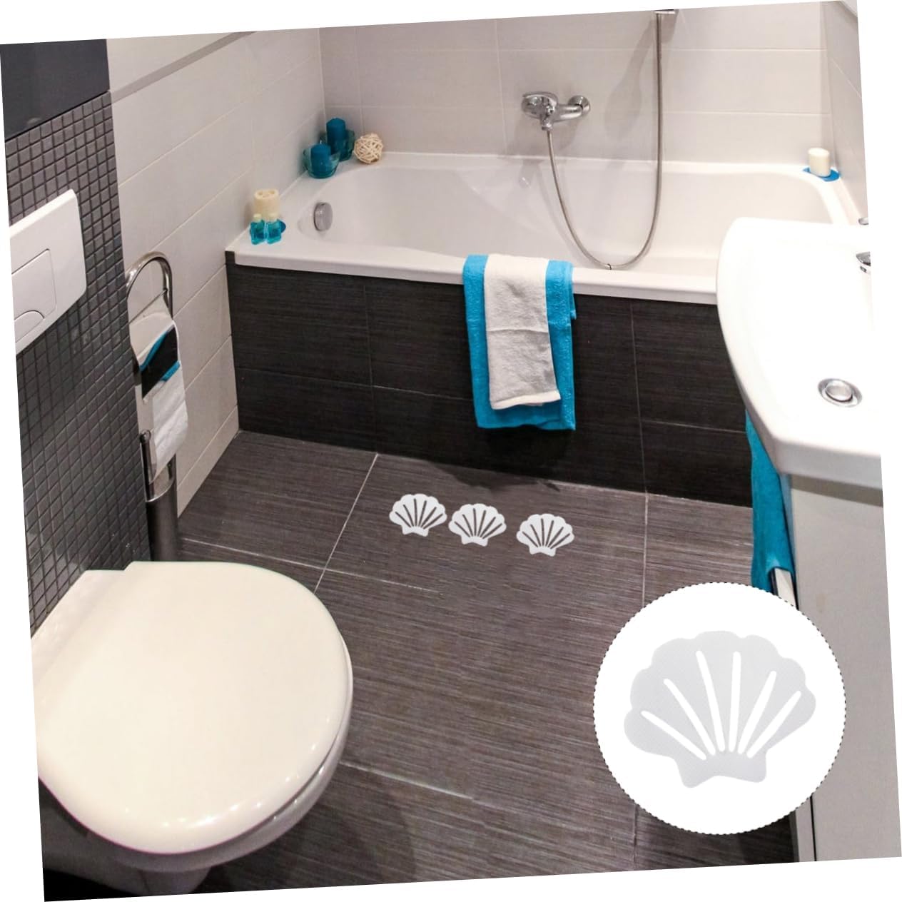 Ciieeo 24pcs Non-Slip Shower Treads Bathroom Decals