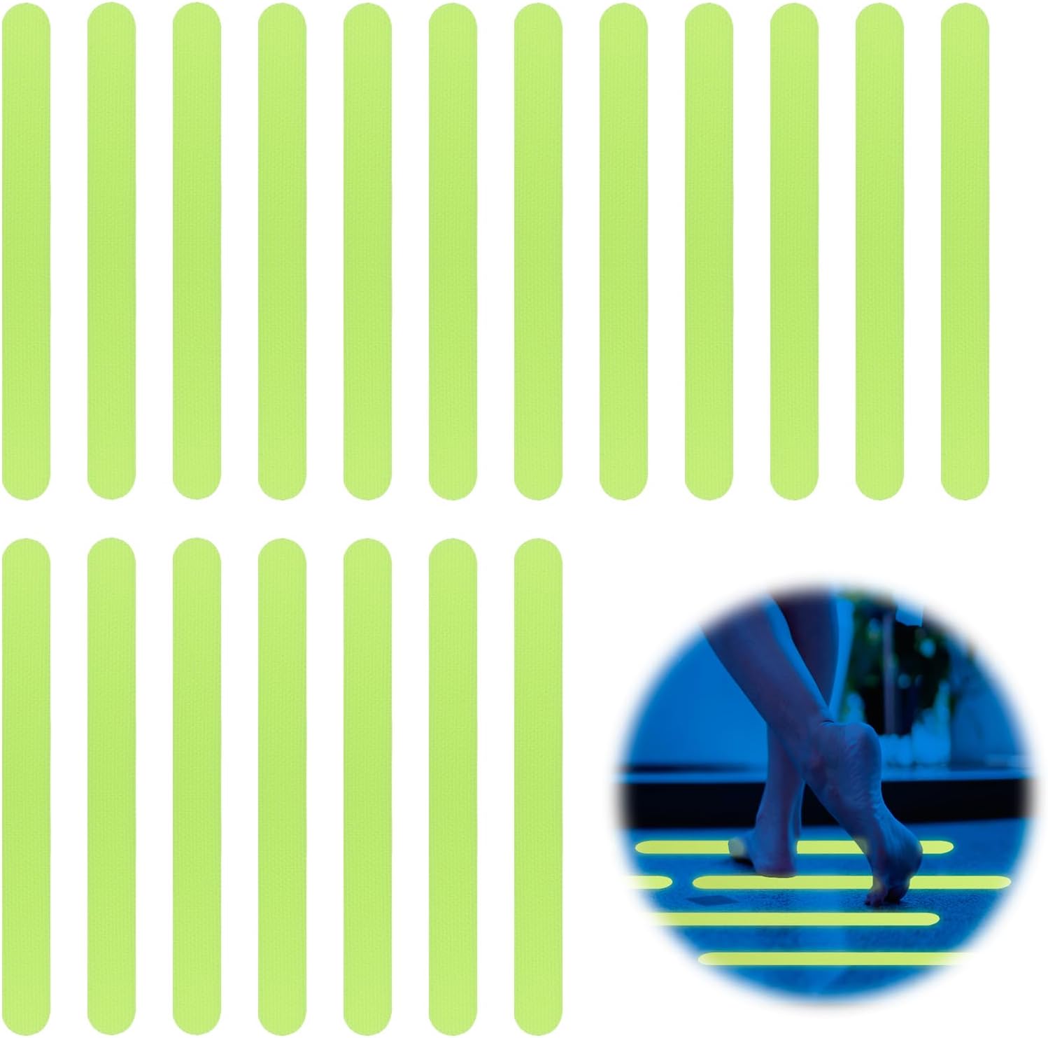 24 Pcs Luminous Non-Slip Shower Stickers