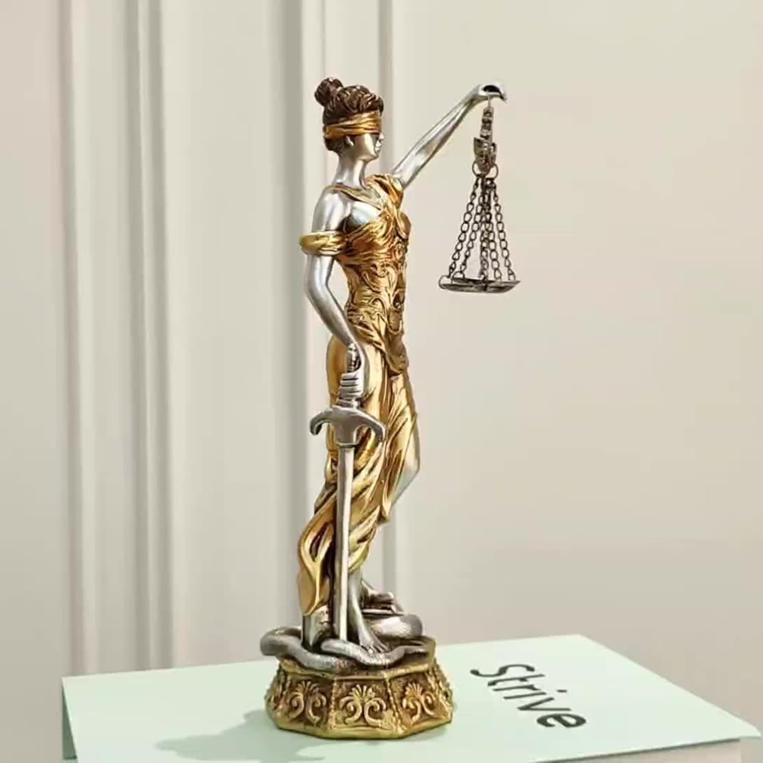 Lady Justice Statue - Elegant Resin Sculpture for Home and Office