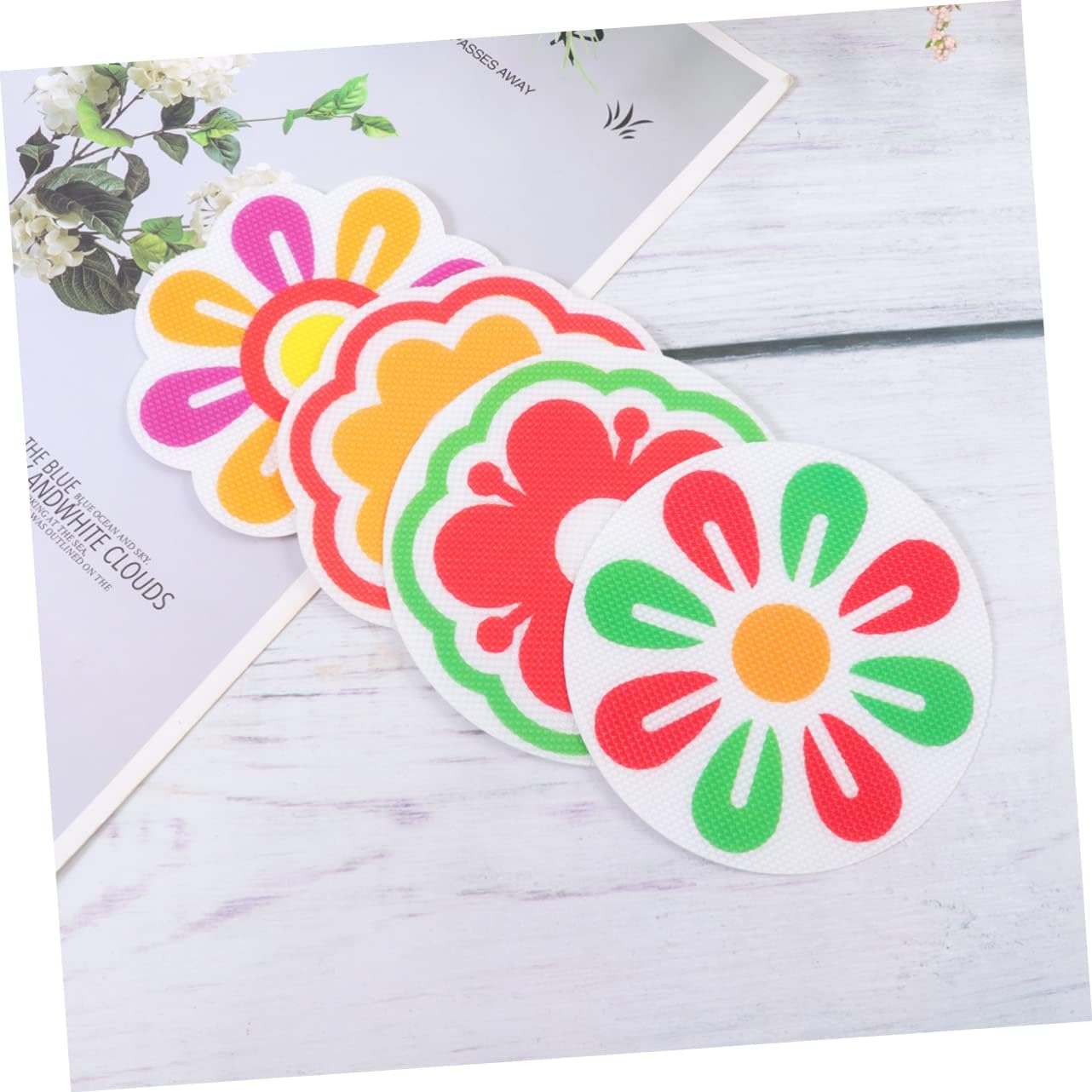 8Pcs Flower Design Non-Slip Bathtub Stickers