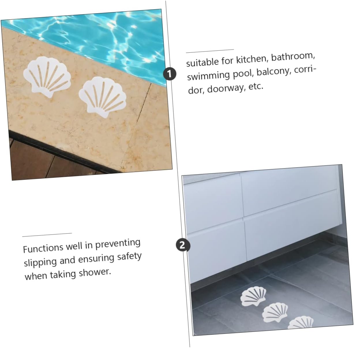 Ciieeo 24pcs Non-Slip Shower Treads Bathroom Decals