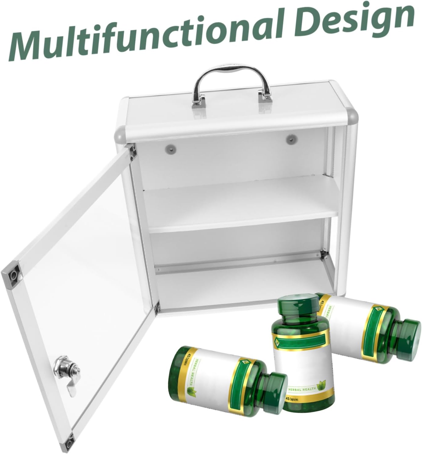 Wall Mounted Medicine Cabinet with Transparent Door for Easy Access