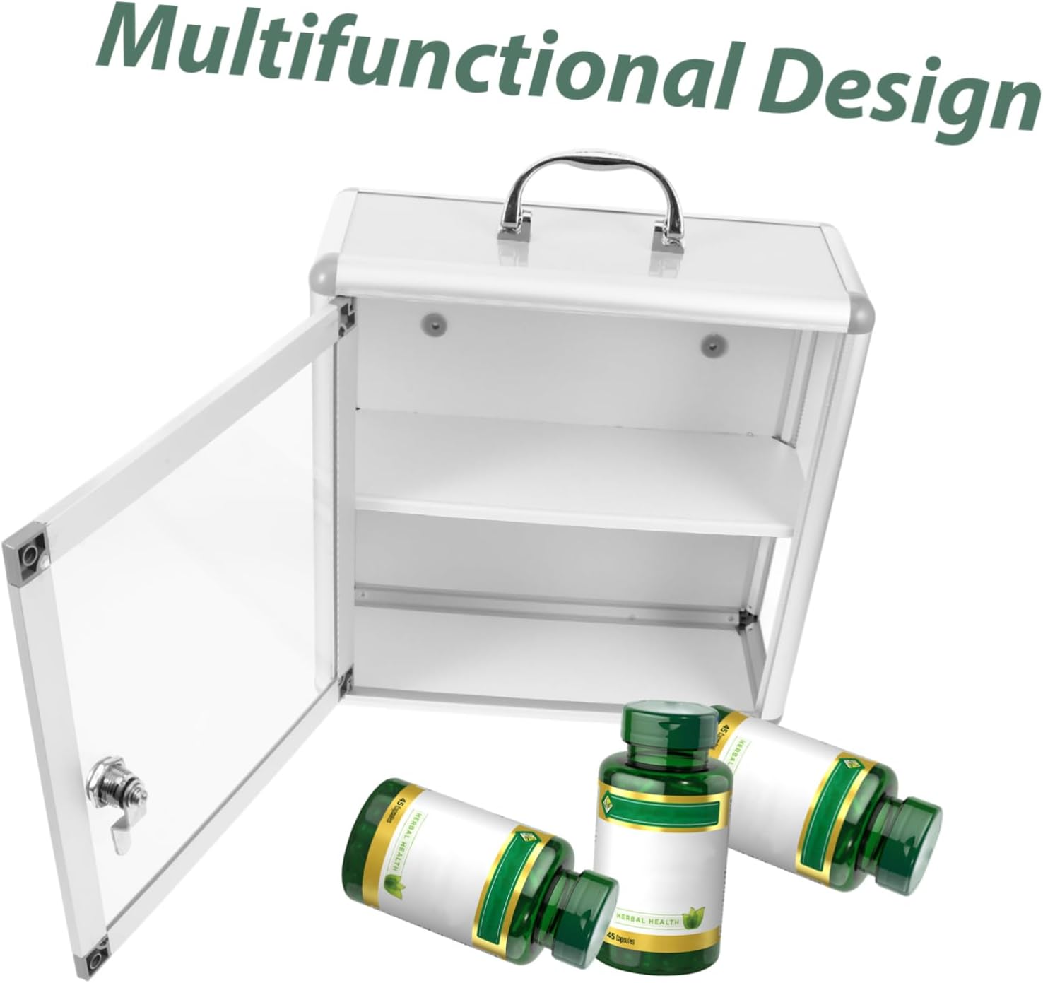 Amosfun Wall Medicine Cabinet Organizer with Multiple Compartments 1