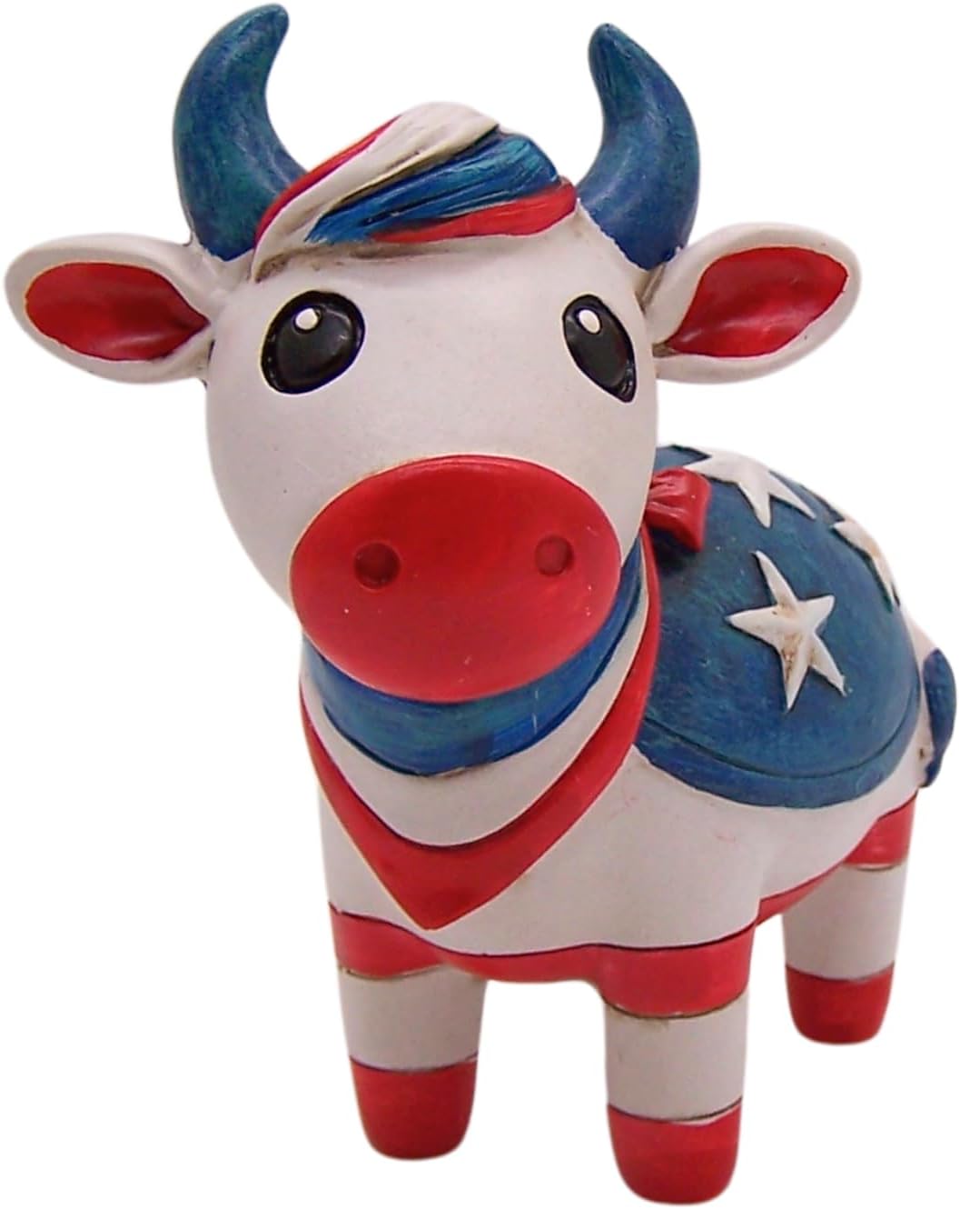 Patriotic Cow with Flag Figurine 5-Inch Home Decor