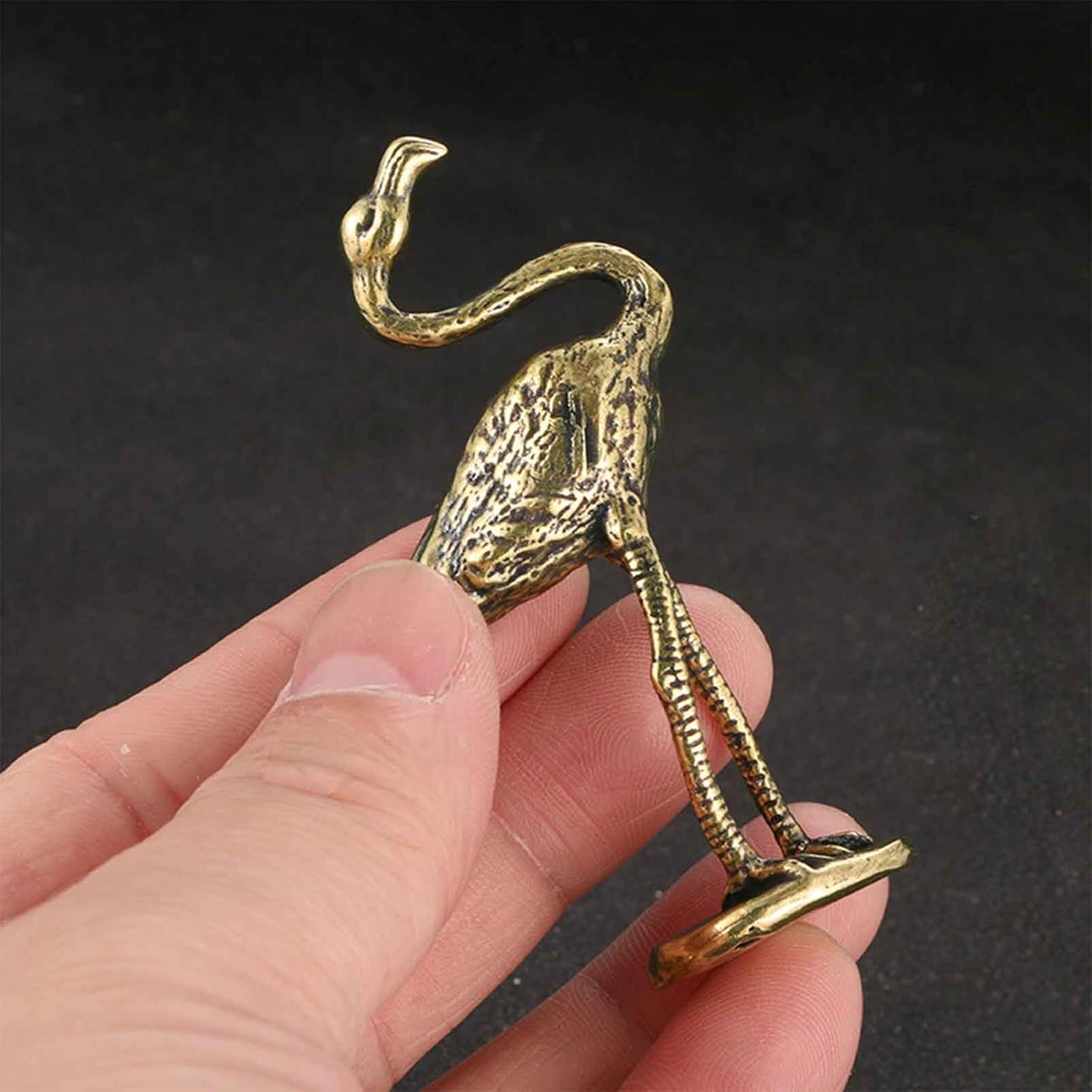 SnowOwl Mini Brass Statue Ornament 3PC Gold Set