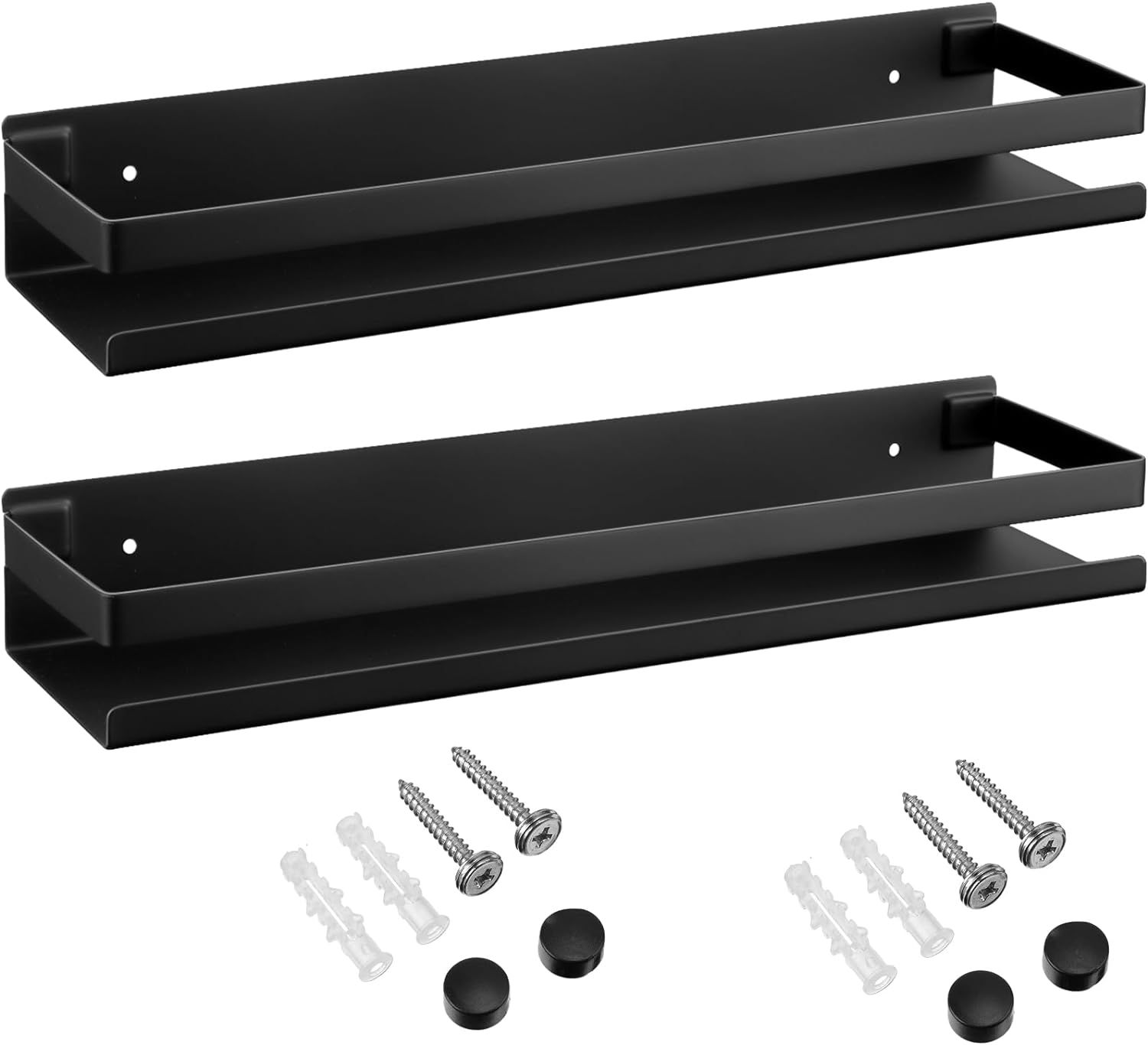 Lallisa 2 Piece Black Stainless Steel Shower Shelf Organizer