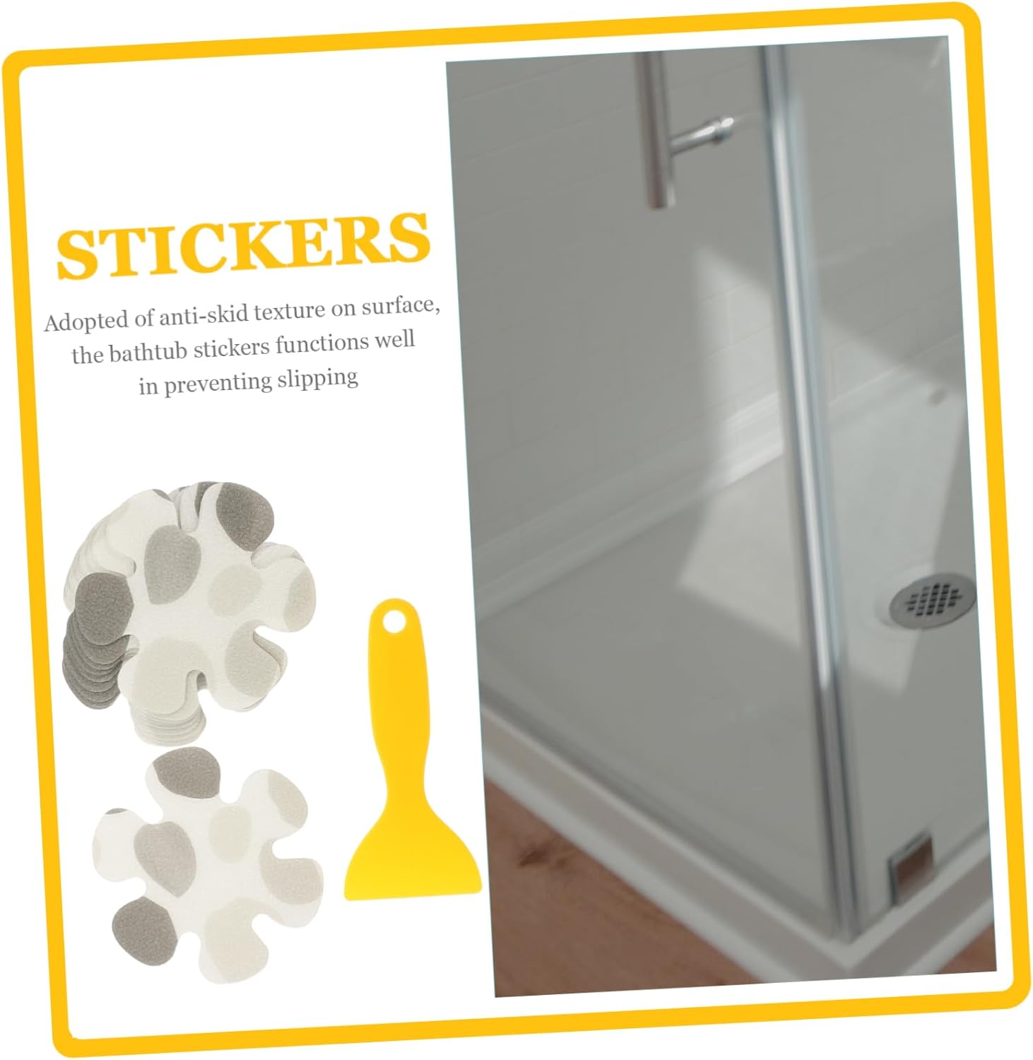 Ciieeo Rubber Non-Slip Bathtub Mats with Floral Decals