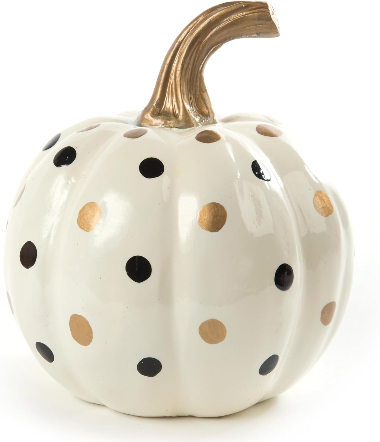 Ivory Dotty Pumpkin Resin Home Decor