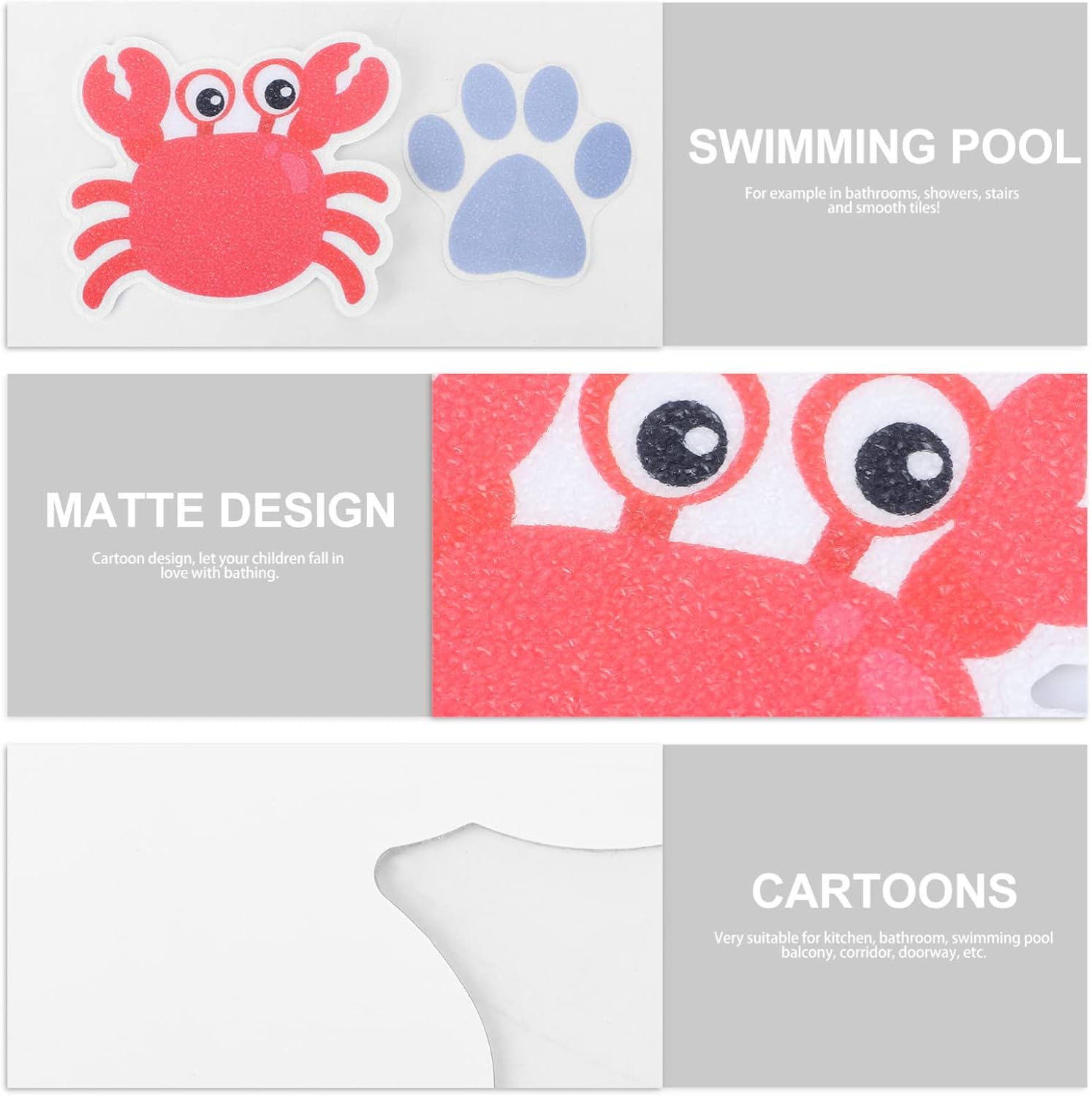 Alipis 8pcs Non-Slip Bathtub Stickers