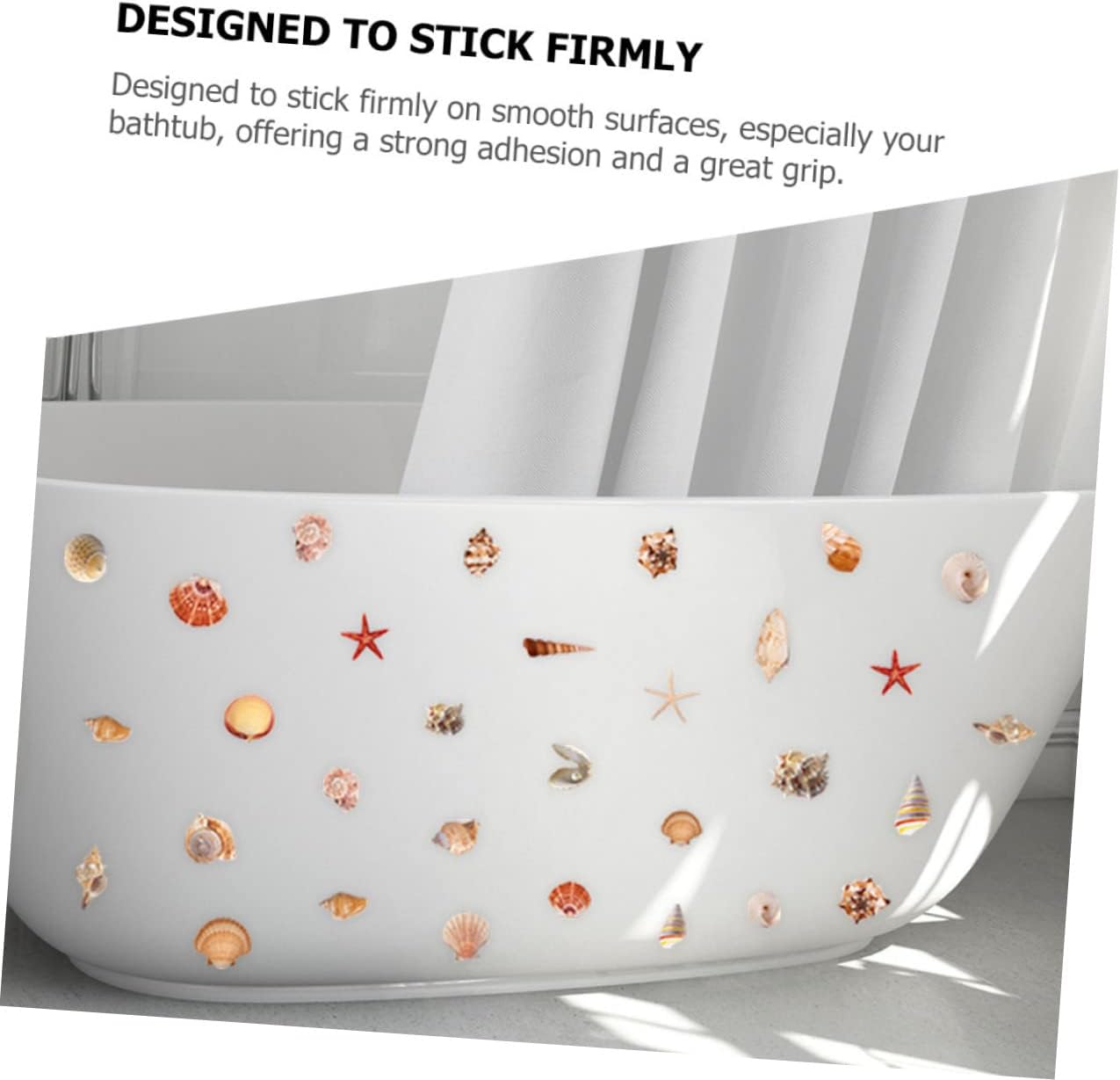 VOSAREA 6 Sheets Shell Pattern Bathtub Stickers