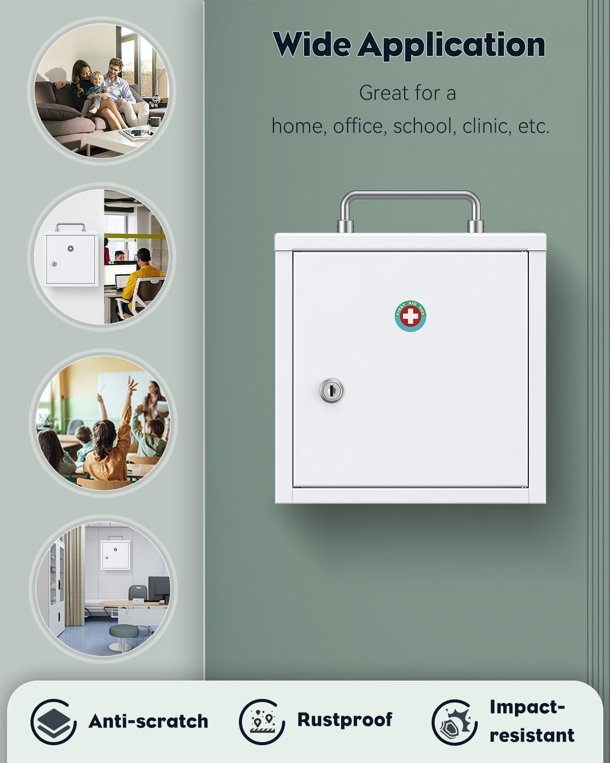Uniclife Wall Medicine Cabinet with Key Lock