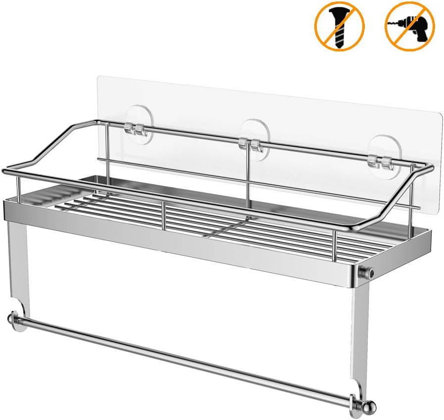 ODesign Transparent Adhesive for Shower Caddy Basket and Bathroom Shelf 2 Pack
