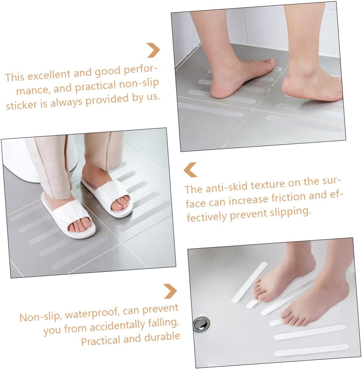 Ciieeo 12pcs Transparent Bathtub Non Slip Stickers