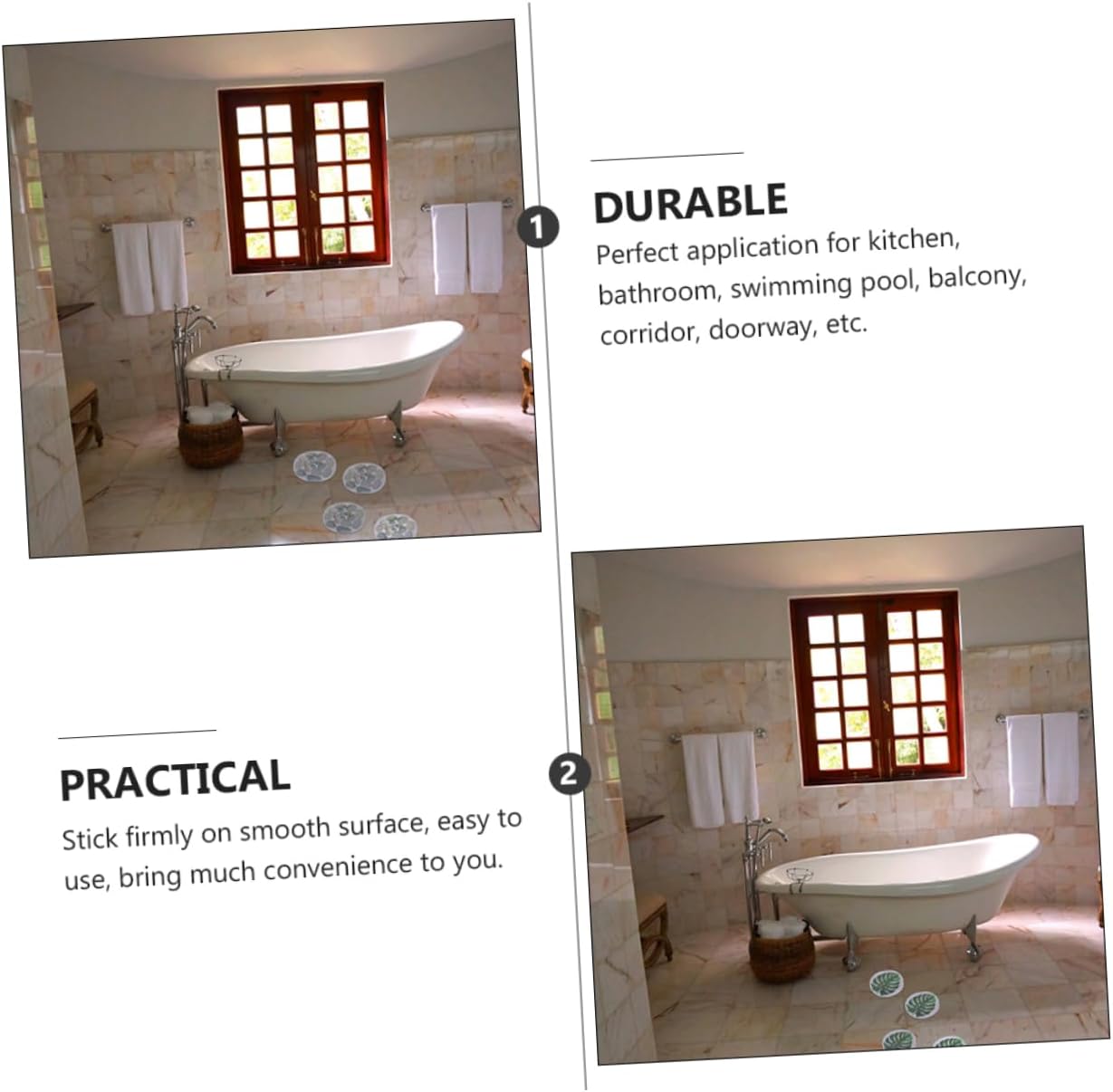 Ciieeo Bath Tub Slip Stickers 8 Pack Anti-Slip Decals