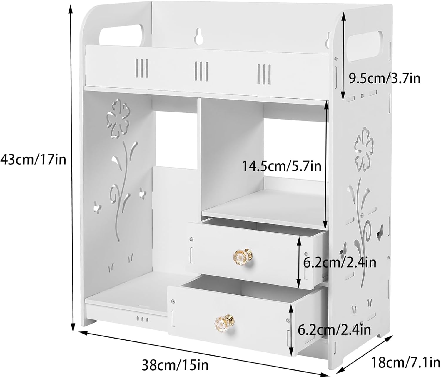 ILWorkTLs Bathroom Wall Cabinet with Drawer White